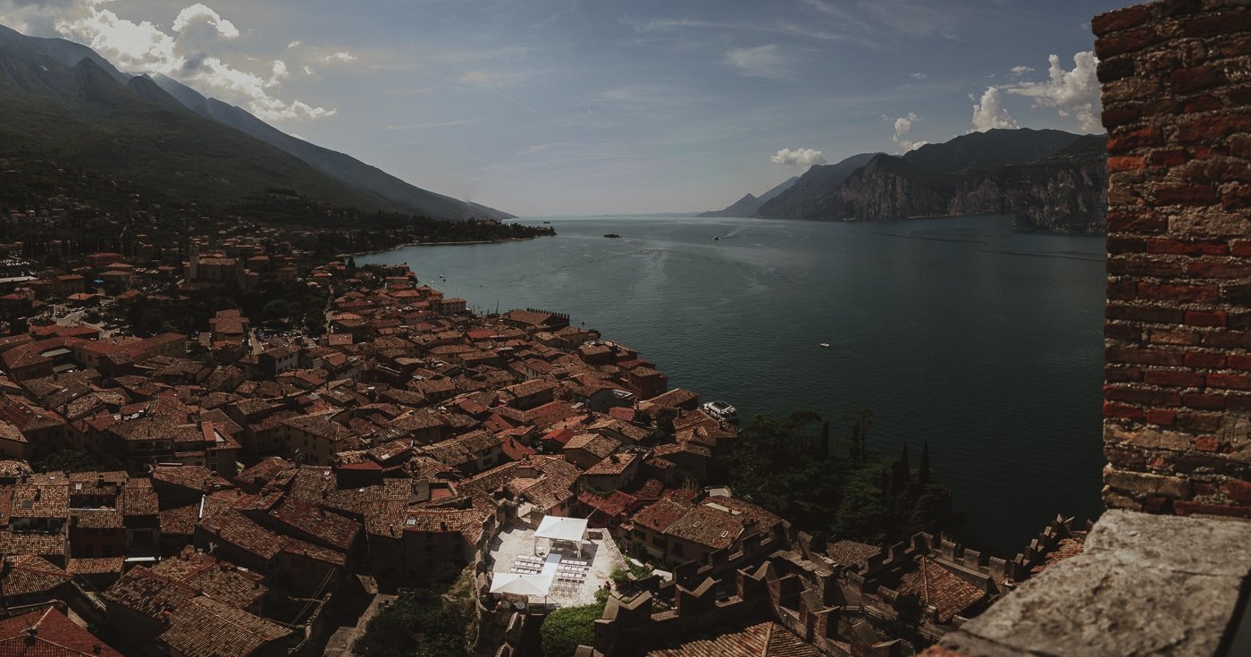 Overlooking lake garda and buildings