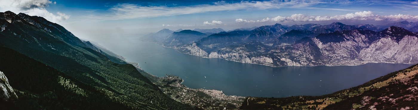 Stunning view overlooking lake garda in italy