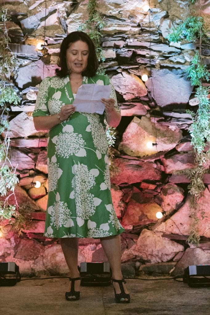 Guest speaking at Yew Tree Farm Wedding