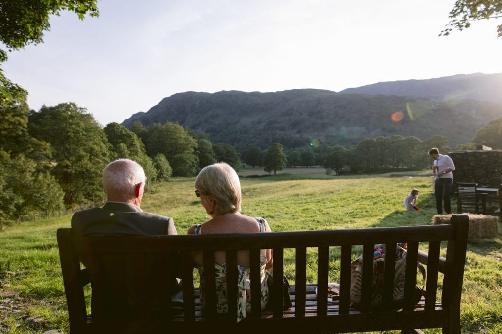 Old couple sitting and Gazing into the Distance Portrait Shot Session