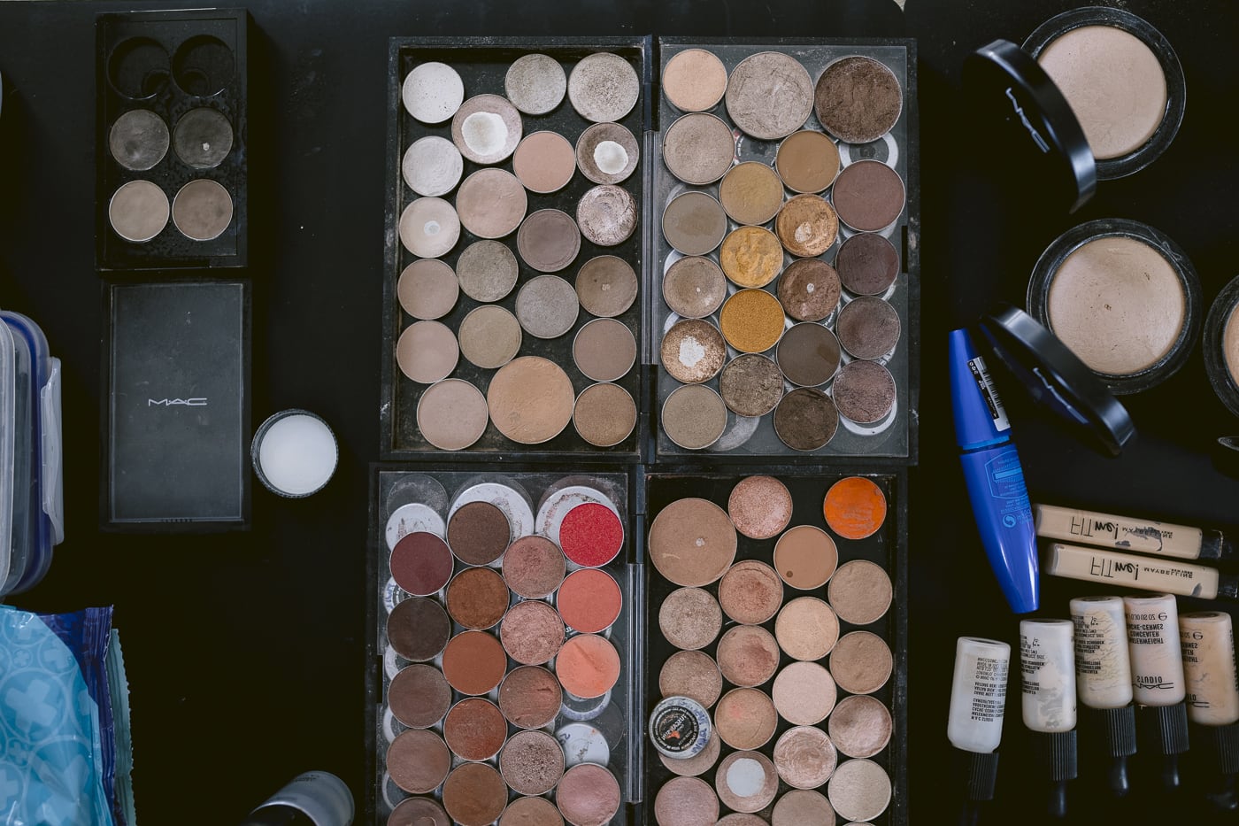 A variety of Hexham House Wedding makeup products on a table.