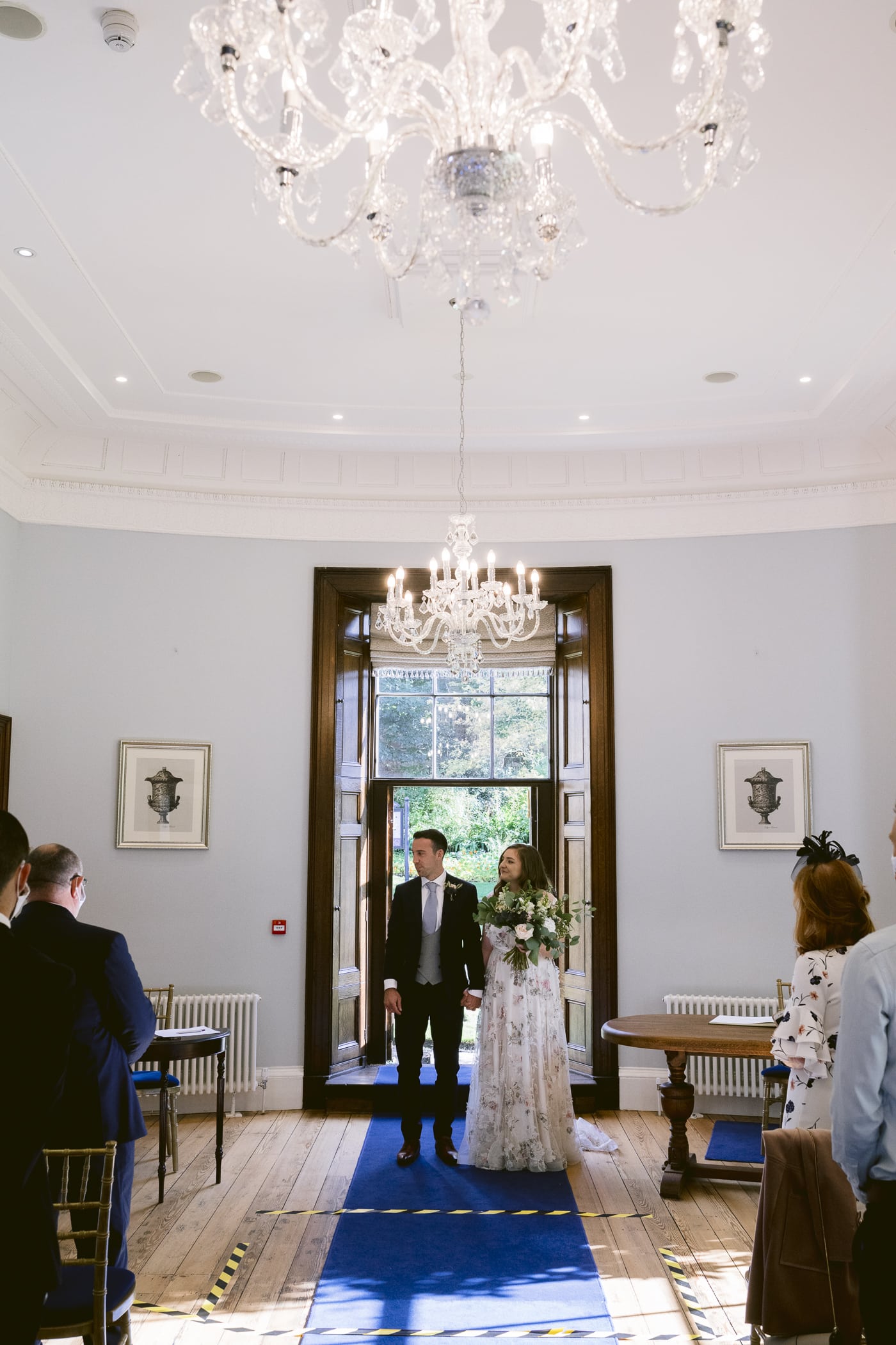A Hexham House wedding featuring a bride and groom walking down the aisle.
