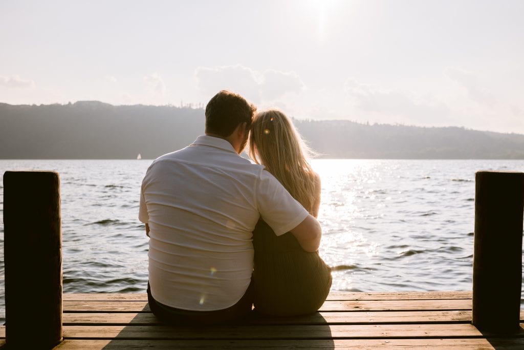 Lake DIstrict wedding Proposal celebrating by the lake